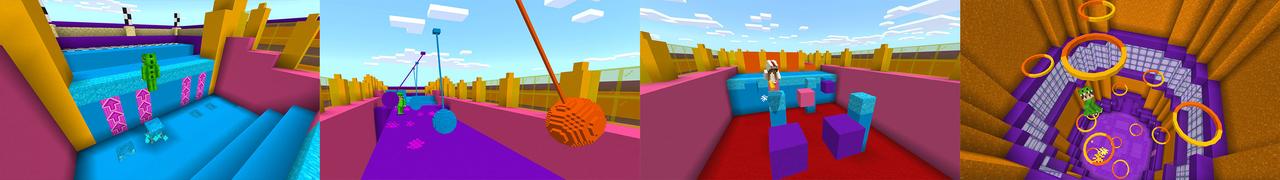 Panorama of the Minecraft Bedrock Marketplace product Funny Parkour created by Dodo Studios.