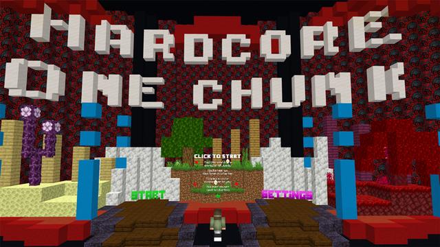 Screenshot of the Minecraft Bedrock Marketplace product Hardcore One Chunk Challenge created by Dodo Studios.