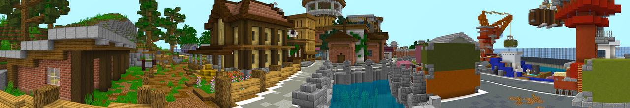Panorama of the Minecraft Bedrock Marketplace product Hunters VS Runners created by Dodo Studios.