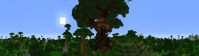 Panorama of the Minecraft Bedrock Marketplace product Jungle Treehouse created by Dodo Studios.