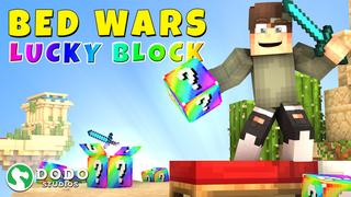 Thumbnail of the Minecraft Bedrock Marketplace product La guerre des lits Lucky Block created by Dodo Studios.