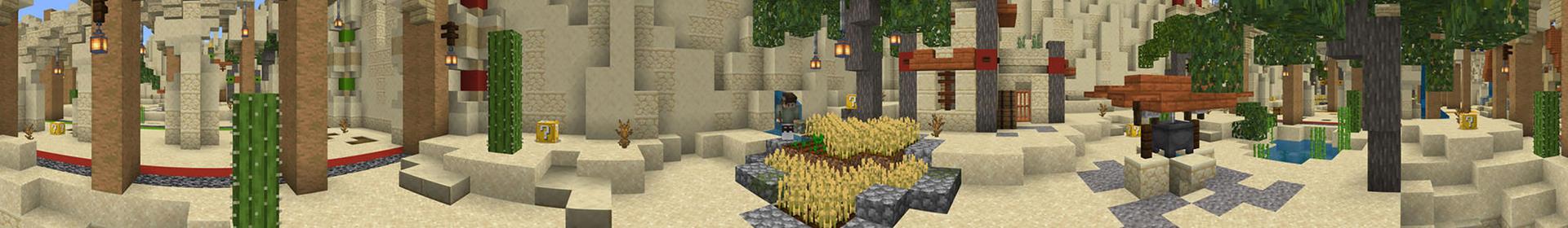 Panorama of the Minecraft Bedrock Marketplace product Lucky Block Walls created by Dodo Studios.