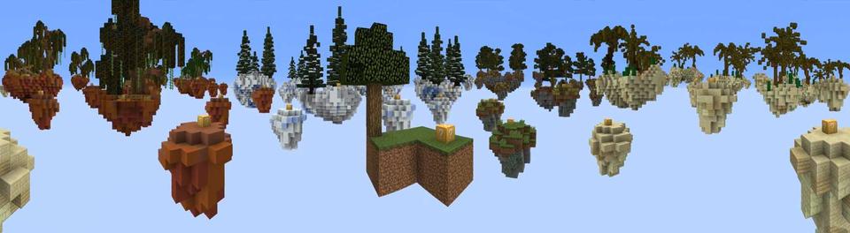 Panorama of the Minecraft Bedrock Marketplace product Lucky Blocks Skyblock created by Dodo Studios.