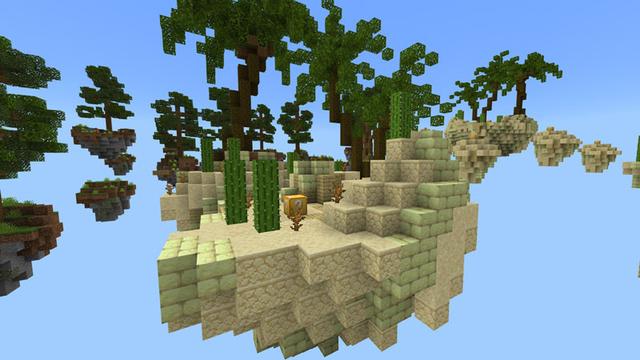 Screenshot of the Minecraft Bedrock Marketplace product Lucky Blocks Skyblock created by Dodo Studios.