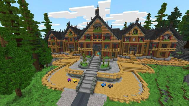 Screenshot of the Minecraft Bedrock Marketplace product Mega Wooden Mansion created by Dodo Studios.