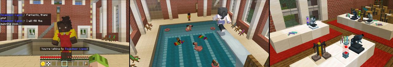 Panorama of the Minecraft Bedrock Marketplace product Millionaire School created by Dodo Studios.