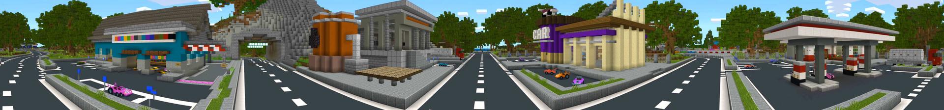 Panorama of the Minecraft Bedrock Marketplace product Mini Cars created by Dodo Studios.
