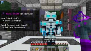 Screenshot of the Minecraft Bedrock Marketplace product Neon Weapons created by Dodo Studios.