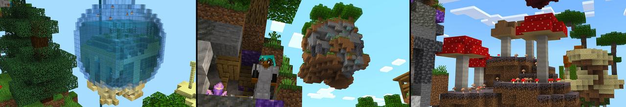 Panorama of the Minecraft Bedrock Marketplace product One Block Earth created by Dodo Studios.