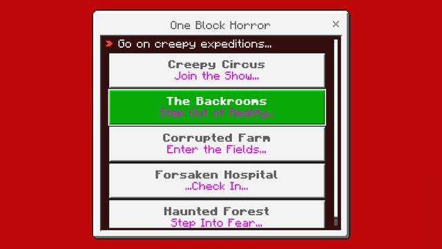 Screenshot of the Minecraft Bedrock Marketplace product One Block Horror created by Dodo Studios.