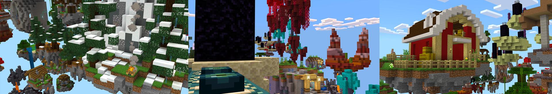 Panorama of the Minecraft Bedrock Marketplace product One Block Rainbow created by Dodo Studios.