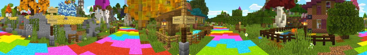 Panorama of the Minecraft Bedrock Marketplace product Rainbow Lucky Mobs created by Dodo Studios.