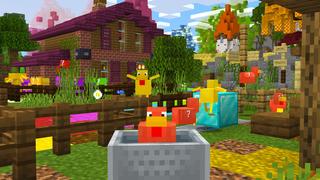 Screenshot of the Minecraft Bedrock Marketplace product Rainbow Lucky Mobs created by Dodo Studios.