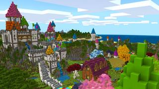 Screenshot of the Minecraft Bedrock Marketplace product Rainbow Lucky Mobs created by Dodo Studios.