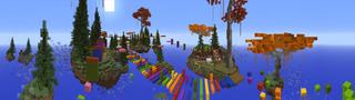 Panorama of the Minecraft Bedrock Marketplace product Rainbow Parkour created by Dodo Studios.