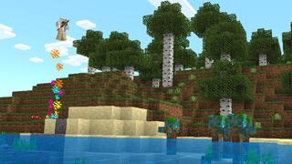 Screenshot of the Minecraft Bedrock Marketplace product Rainbow Weapons created by Dodo Studios.