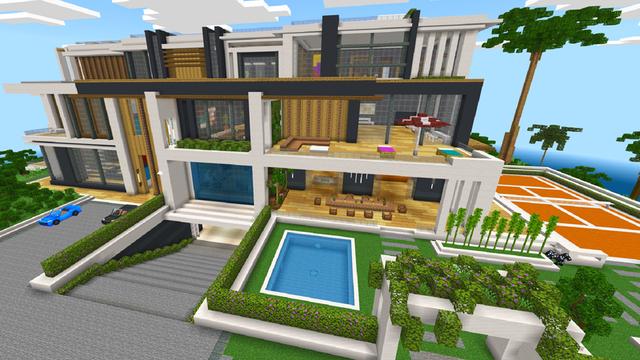 Screenshot of the Minecraft Bedrock Marketplace product Realistic Modern Mansion created by Dodo Studios.