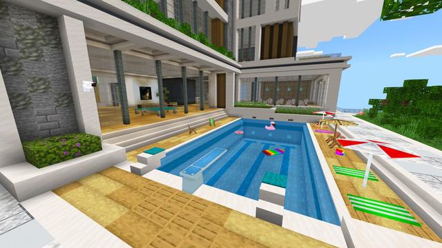 Screenshot of the Minecraft Bedrock Marketplace product Realistic Modern Mansion created by Dodo Studios.