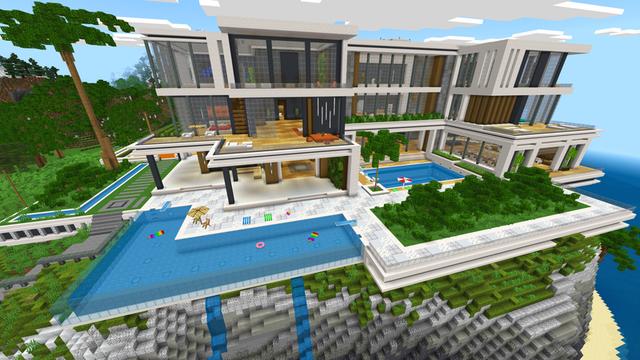 Screenshot of the Minecraft Bedrock Marketplace product Realistic Modern Mansion created by Dodo Studios.