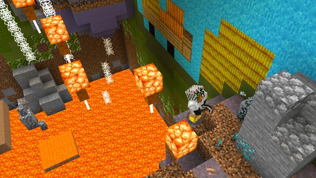 Screenshot of the Minecraft Bedrock Marketplace product Rising Lava Challenge created by Dodo Studios.