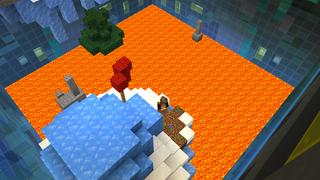 Screenshot of the Minecraft Bedrock Marketplace product Rising Lava Challenge created by Dodo Studios.