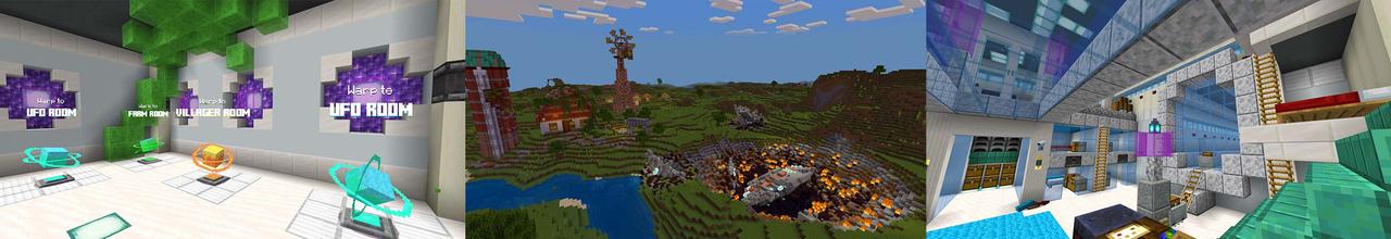 Panorama of the Minecraft Bedrock Marketplace product Secret Alien Base created by Dodo Studios.