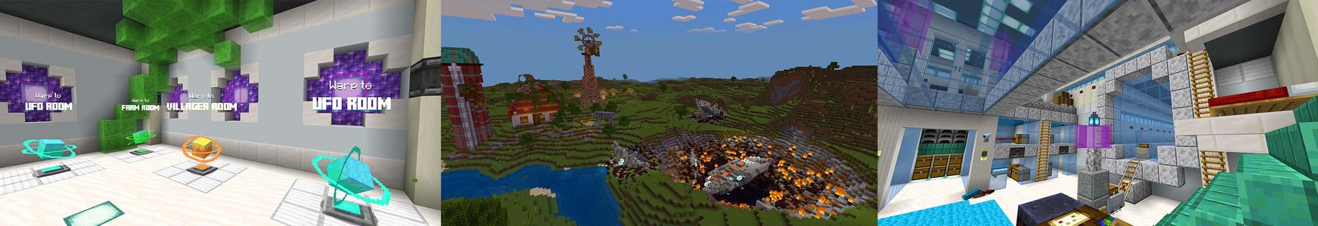 Panorama of the Minecraft Bedrock Marketplace product Secret Alien Base created by Dodo Studios.