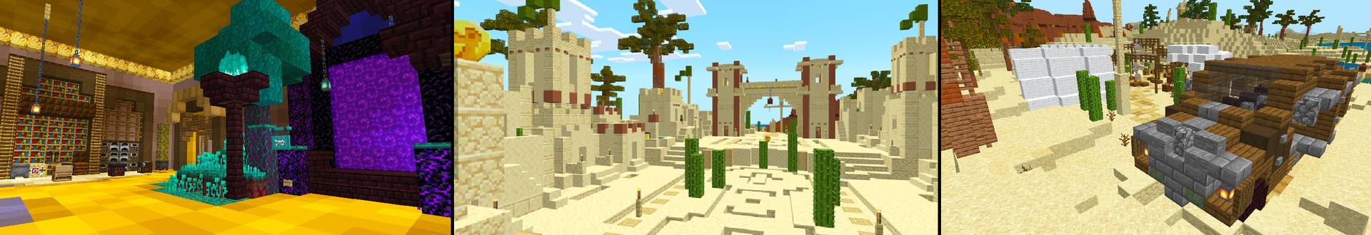 Panorama of the Minecraft Bedrock Marketplace product Secret Cactus Base created by Dodo Studios.