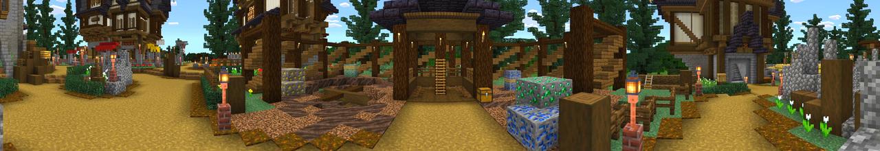 Panorama of the Minecraft Bedrock Marketplace product Secret Entrances created by Dodo Studios.