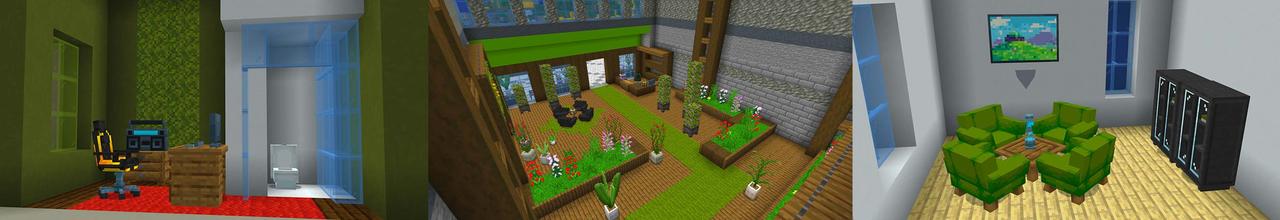 Panorama of the Minecraft Bedrock Marketplace product Simple Furniture created by Dodo Studios.