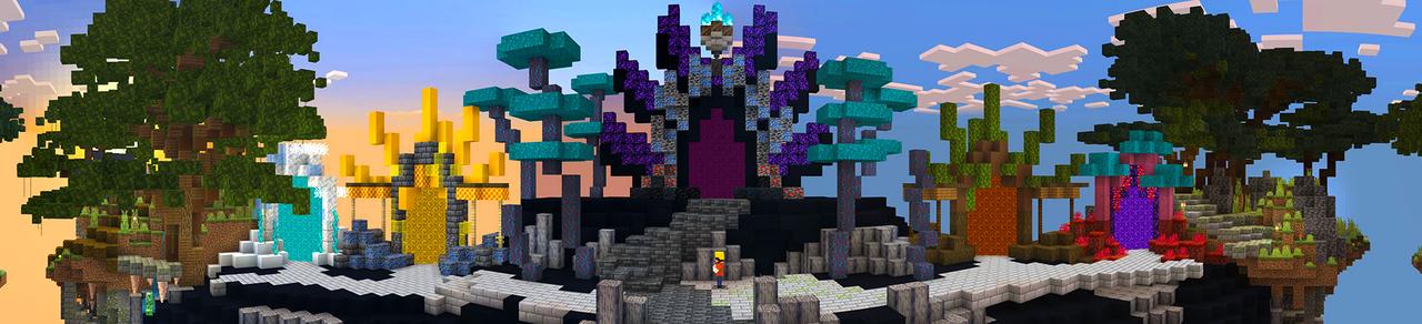 Panorama of the Minecraft Bedrock Marketplace product Skyblock 7 Dimensions created by Dodo Studios.