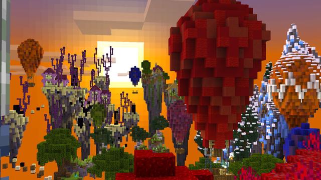 Screenshot of the Minecraft Bedrock Marketplace product Skyblock Biomes Parkour created by Dodo Studios.