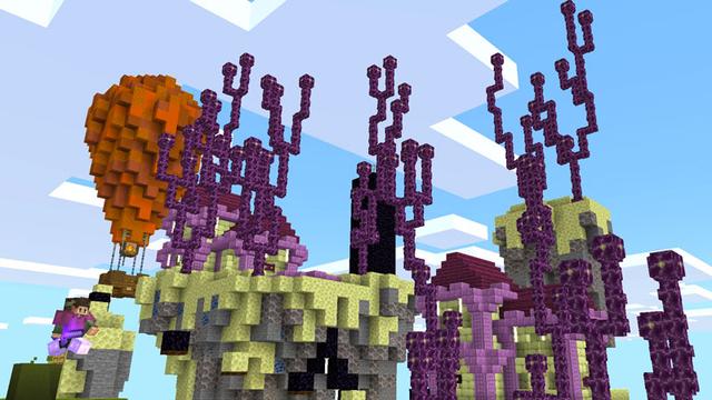 Screenshot of the Minecraft Bedrock Marketplace product Skyblock Biomes Parkour created by Dodo Studios.