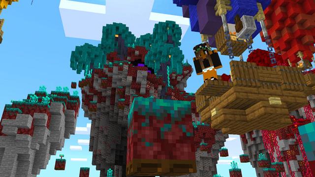 Screenshot of the Minecraft Bedrock Marketplace product Skyblock Biomes Parkour created by Dodo Studios.