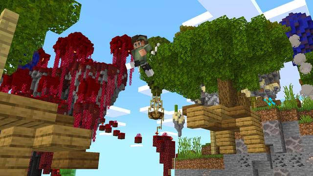 Screenshot of the Minecraft Bedrock Marketplace product Skyblock Biomes Parkour created by Dodo Studios.