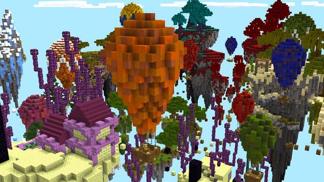 Screenshot of the Minecraft Bedrock Marketplace product Skyblock Biomes Parkour created by Dodo Studios.