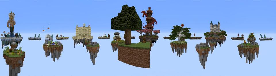 Panorama of the Minecraft Bedrock Marketplace product Skyblock Dungeons created by Dodo Studios.