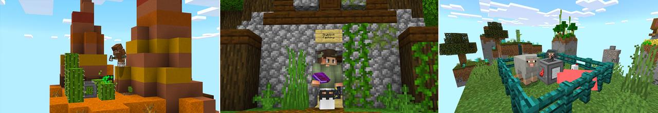 Panorama of the Minecraft Bedrock Marketplace product Skyblock Factory created by Dodo Studios.
