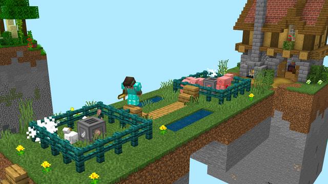 Screenshot of the Minecraft Bedrock Marketplace product Skyblock Factory created by Dodo Studios.