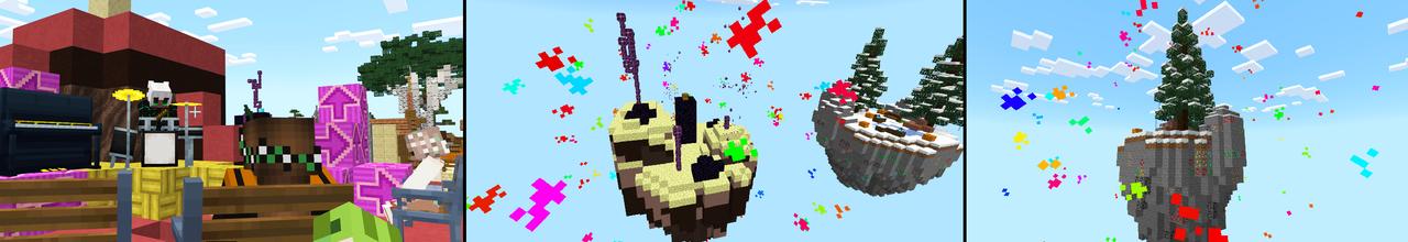 Panorama of the Minecraft Bedrock Marketplace product Skyblock Infinity Islands created by Dodo Studios.