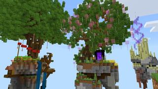 Screenshot of the Minecraft Bedrock Marketplace product Skyblock Nether Dungeons created by Dodo Studios.