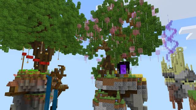 Screenshot of the Minecraft Bedrock Marketplace product Skyblock Nether Dungeons created by Dodo Studios.