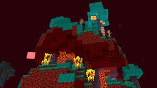 Screenshot of the Minecraft Bedrock Marketplace product Skyblock Nether Dungeons created by Dodo Studios.