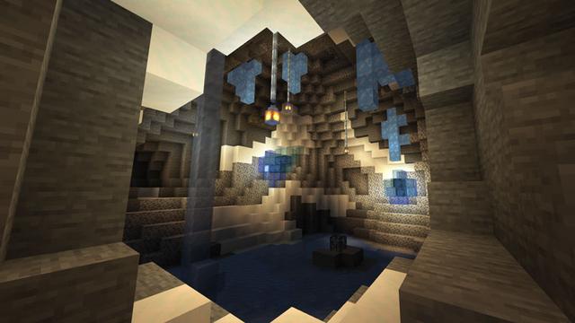 Screenshot of the Minecraft Bedrock Marketplace product Upgraded Caves created by Dodo Studios.