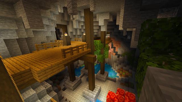 Screenshot of the Minecraft Bedrock Marketplace product Upgraded Caves created by Dodo Studios.
