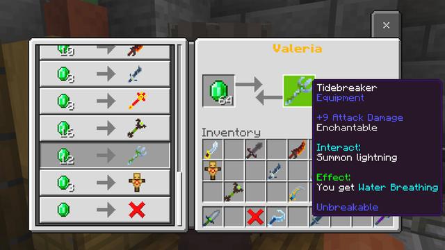 Screenshot of the Minecraft Bedrock Marketplace product Weapons Expansion created by Dodo Studios.