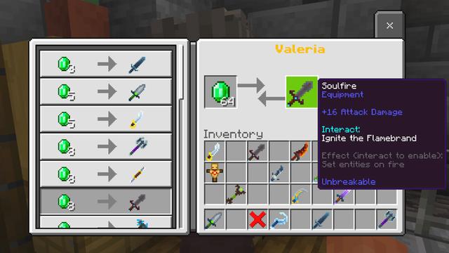 Screenshot of the Minecraft Bedrock Marketplace product Weapons Expansion created by Dodo Studios.