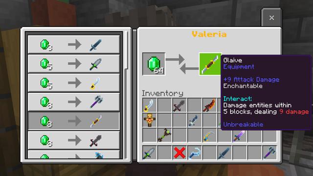 Screenshot of the Minecraft Bedrock Marketplace product Weapons Expansion created by Dodo Studios.