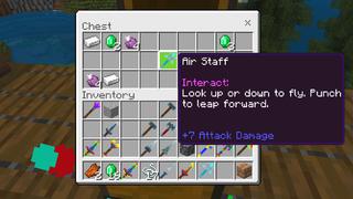 Screenshot of the Minecraft Bedrock Marketplace product WEAPONS! created by Dodo Studios.