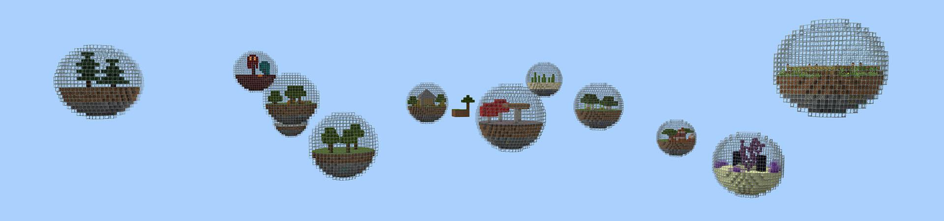 Panorama of the Minecraft Bedrock Marketplace product Bubbles Skyblock created by DogHouse.